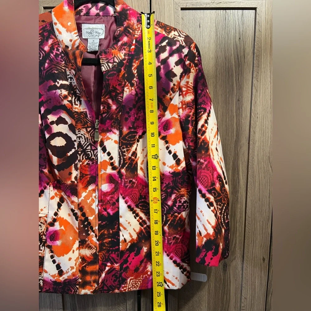 Molly & Maxx Jacket Size Medium Full Zip Lined 3/4 Sleeve - Picture 5 of 7